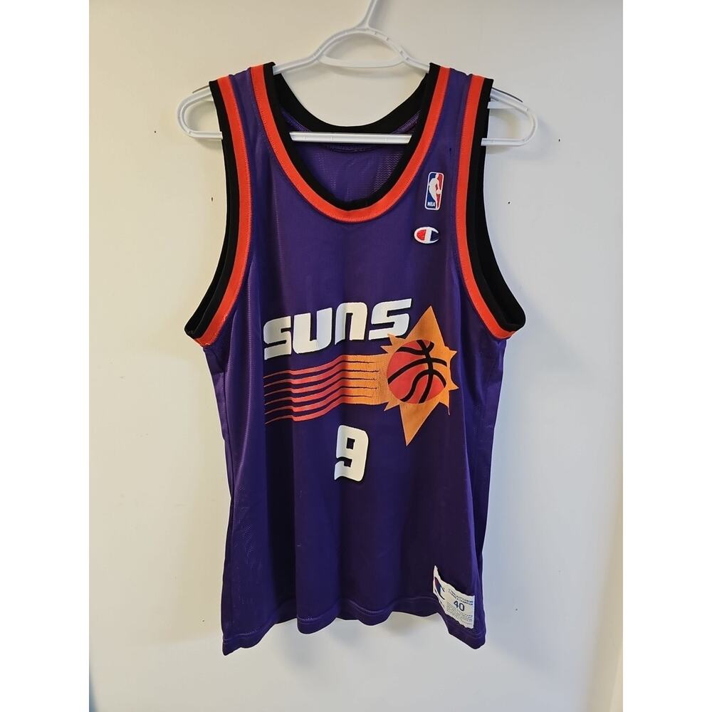 Vintage Champion Dan Majerle Purple #9 Basketball Jersey-Size 40 USA Made